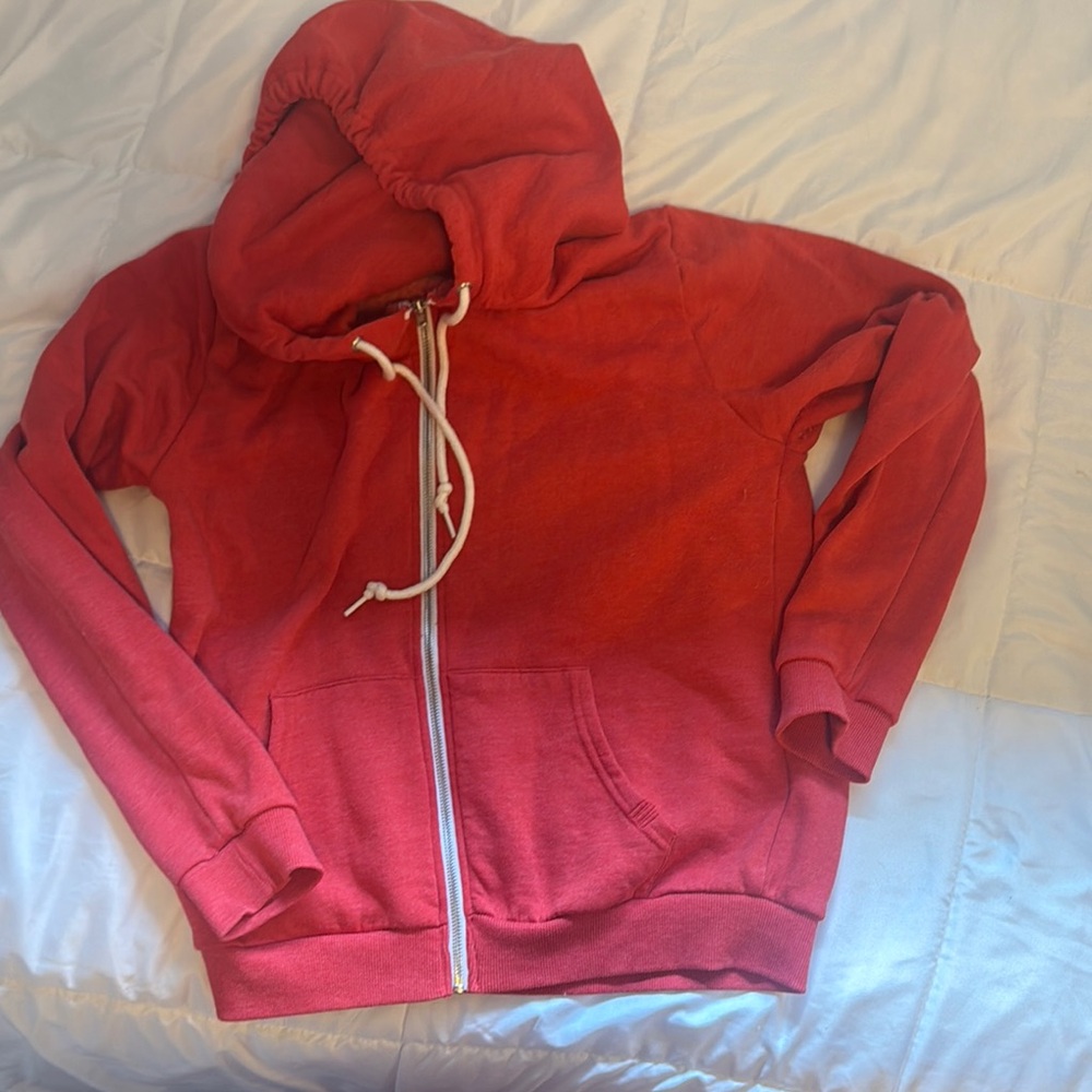 BDG- Red Hoodie with Zip Front
